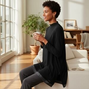 Anne Klein Black Tunic Top